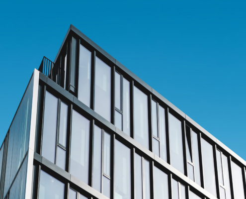 Modern Office Building Facade, Commercial Real Estate Exterior